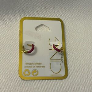 Icing Small Hoop Earrings Purple/ Gold